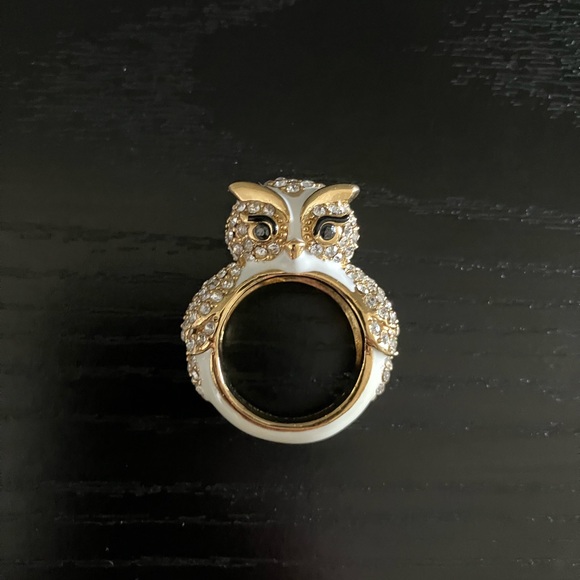 IN PERFECT CONDITION! LIKE NEW! KATE SPADE “STAR BRIGHT” PAVE OWL RING SIZE 8 - Picture 6 of 13